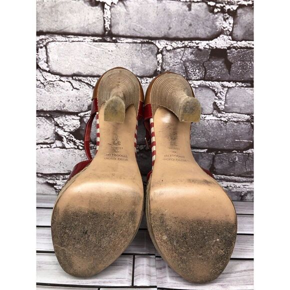 GF Gianfranco Ferre Red Patent Leather Platform High Heels Women Sz 39EU/8.5M US - Picture 12 of 16